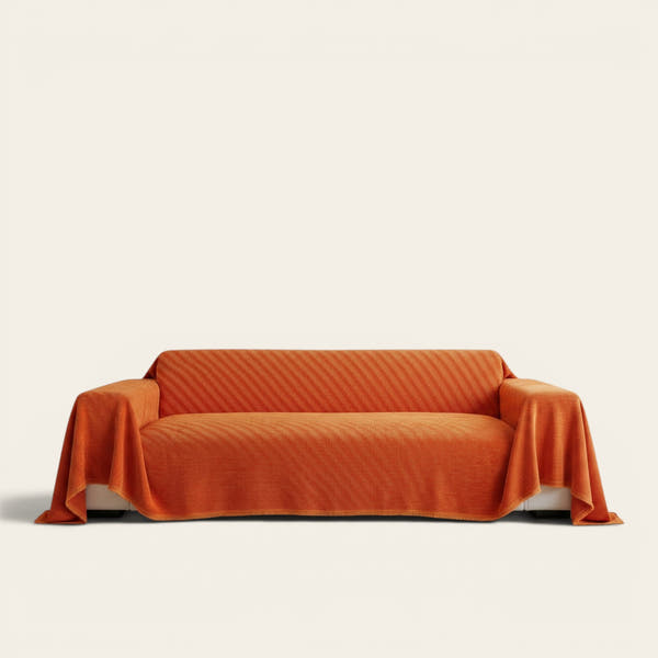 Sofa Throw – Soft Knit – Terracotta