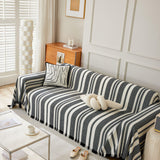 Sofa Throw – Vertical Stripe – Ink Black