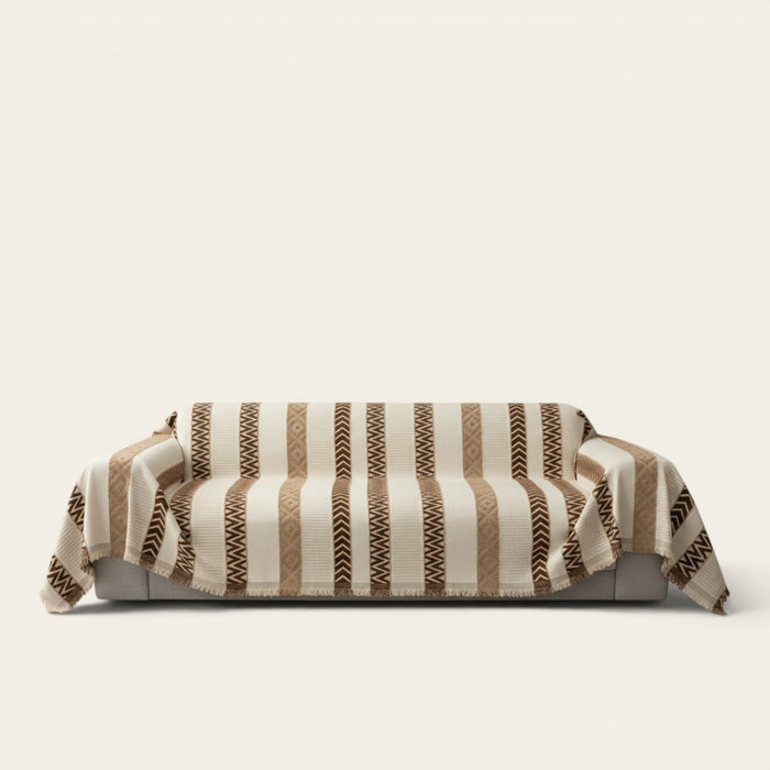Sofa Throw – Striped – Caramel