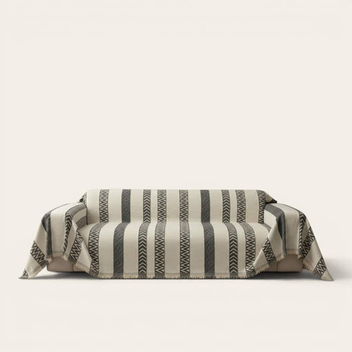 Sofa Throw – Striped – Charcoal