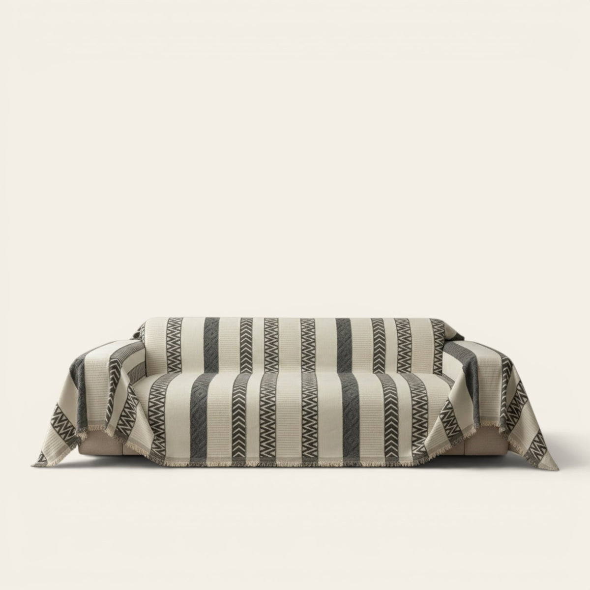 Sofa Throw – Striped – Charcoal