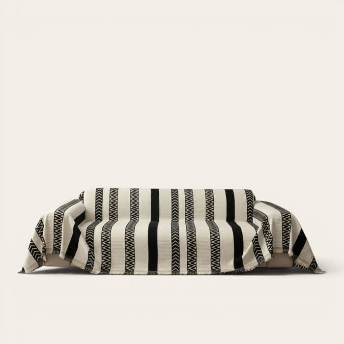 Sofa Throw – Striped – Ink Black