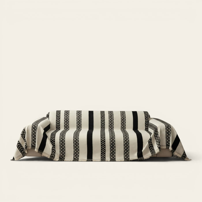 Sofa Throw – Striped – Ink Black