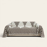 Sofa Throw – Striped Knit – Espresso