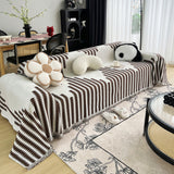 Sofa Throw – Striped Knit – Espresso