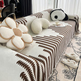 Sofa Throw – Striped Knit – Espresso
