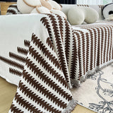 Sofa Throw – Striped Knit – Espresso