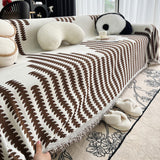 Sofa Throw – Striped Knit – Espresso