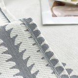 Sofa Throw – Striped Knit – Pearl Grey