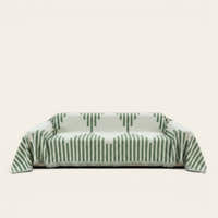 Sofa Throw – Striped Knit – Sage Mist