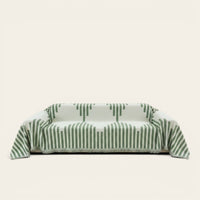 Sofa Throw – Striped Knit – Sage Mist