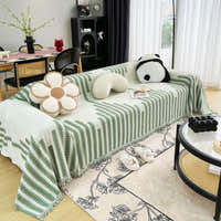 Sofa Throw – Striped Knit – Sage Mist