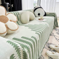 Sofa Throw – Striped Knit – Sage Mist