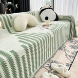 Sofa Throw – Striped Knit – Sage Mist
