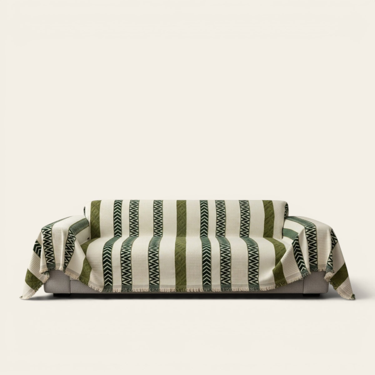 Sofa Throw – Striped – Moss