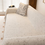 Sofa Throw – Subtle Leaf Print – Ivory Cream