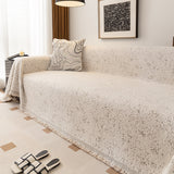 Sofa Throw – Subtle Leaf Print – Ivory Cream