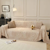 Sofa Throw – Tile Jacquard – Bouclé Sand