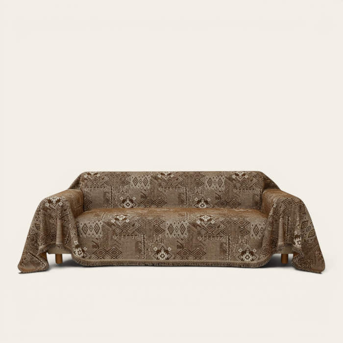 Sofa Throw – Tile Jacquard – Espresso