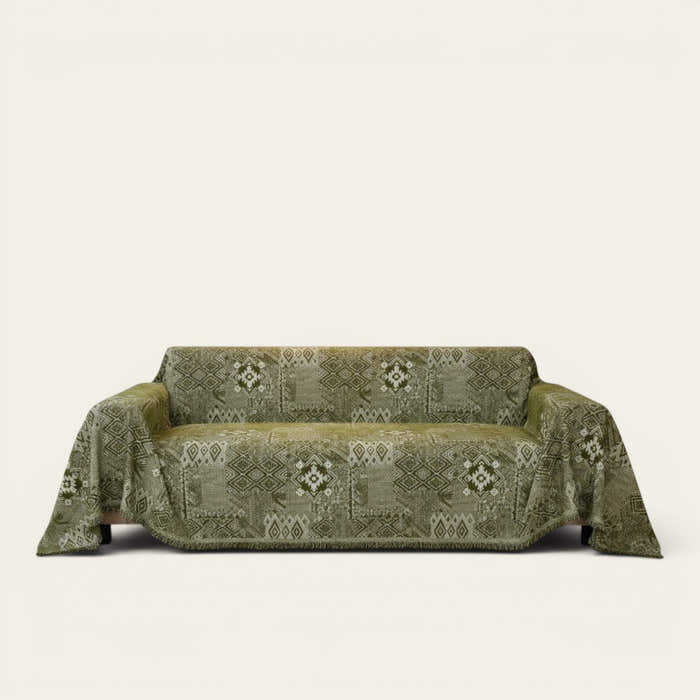 Sofa Throw – Tile Jacquard – Forest