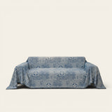 Sofa Throw – Tile Jacquard – Stormy Blue