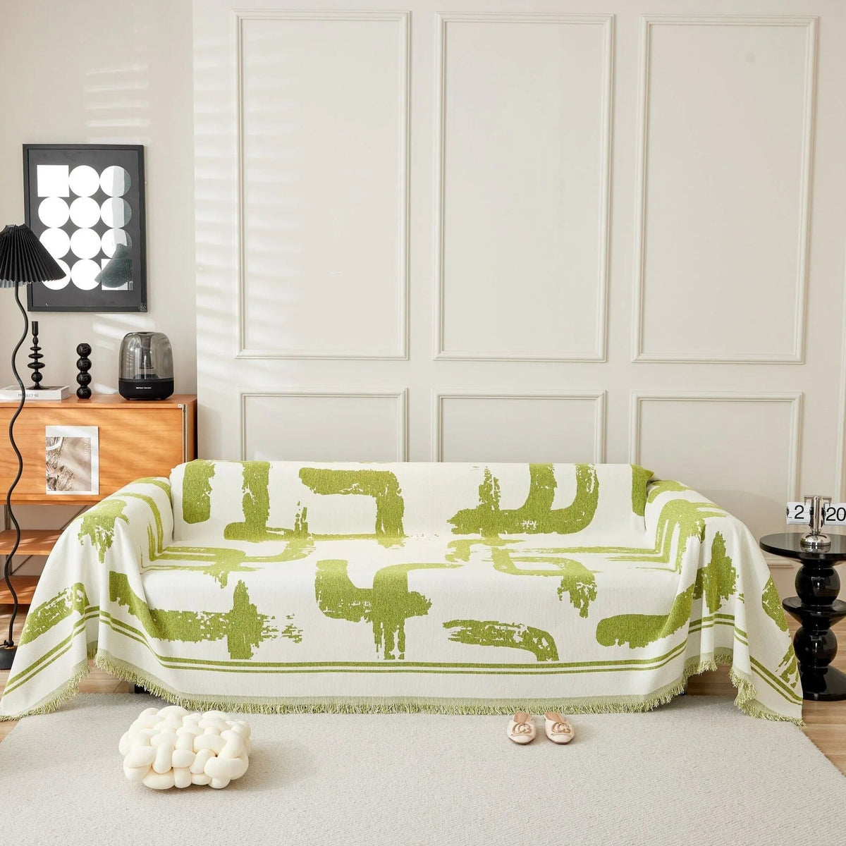 Sofa Throw – Tree Silhouette – Sage Mist