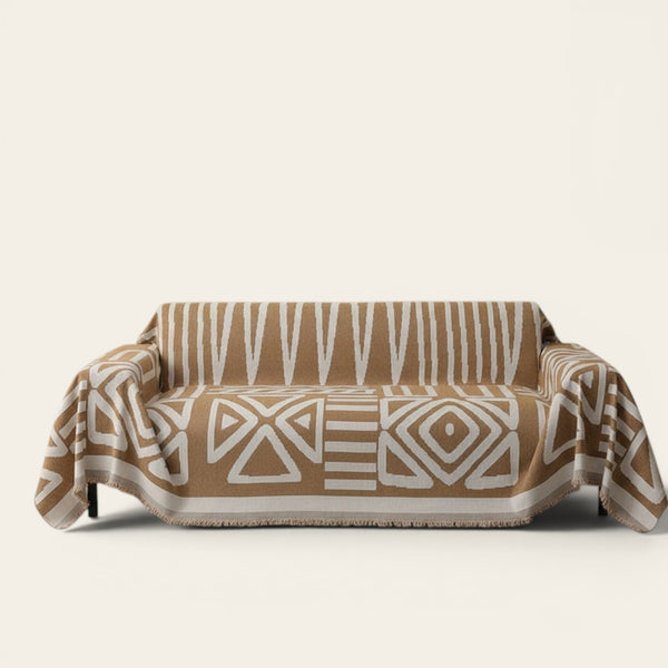 Sofa Throw – Tribal Print – Caramel