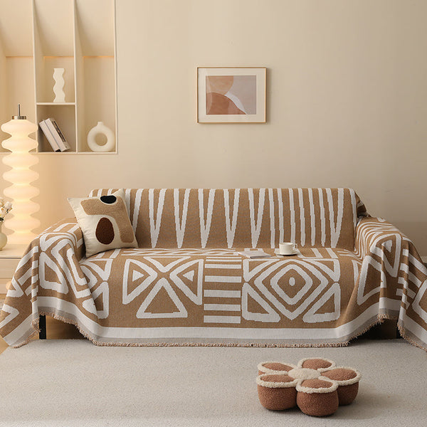 Sofa Throw – Tribal Print – Caramel