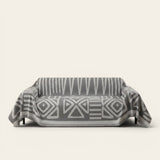 Sofa Throw – Tribal Print – Pearl Grey