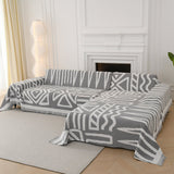 Sofa Throw – Tribal Print – Pearl Grey