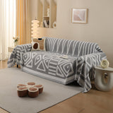 Sofa Throw – Tribal Print – Pearl Grey