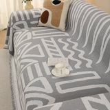 Sofa Throw – Tribal Print – Pearl Grey