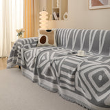Sofa Throw – Tribal Print – Pearl Grey