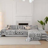 Sofa Throw – Tribal Print – Pearl Grey