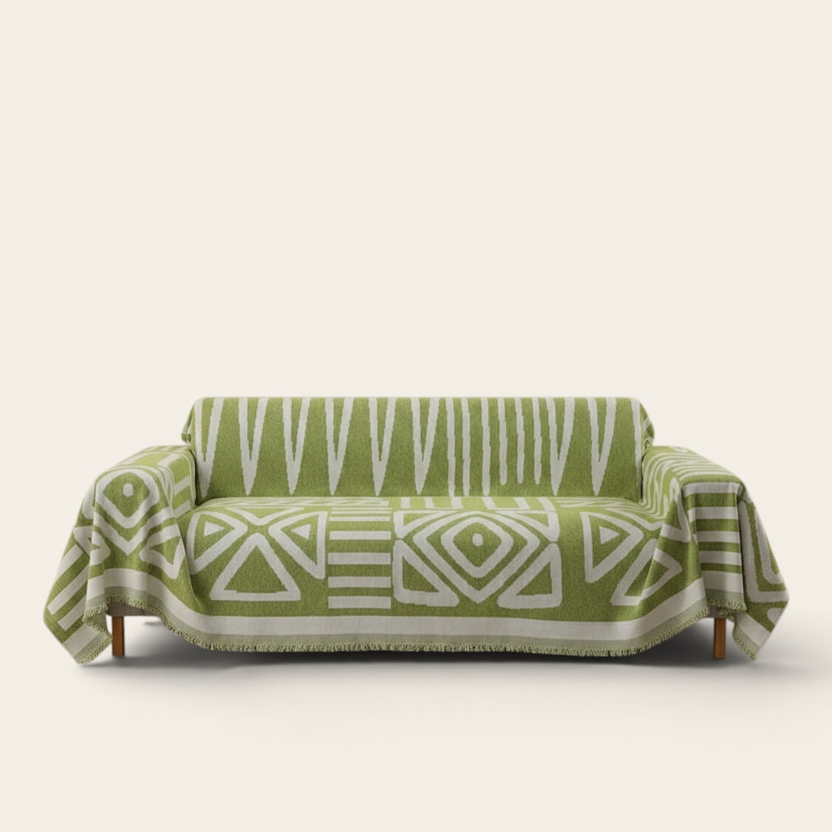 Sofa Throw – Tribal Print – Sage Mist