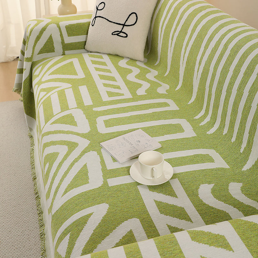 Sofa Throw – Tribal Print – Sage Mist