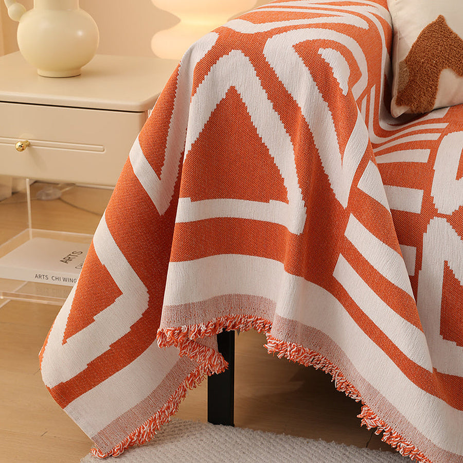 Sofa Throw – Tribal Print – Terracotta
