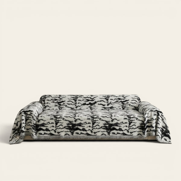 Sofa Throw – Tropical Palm – Ink Black