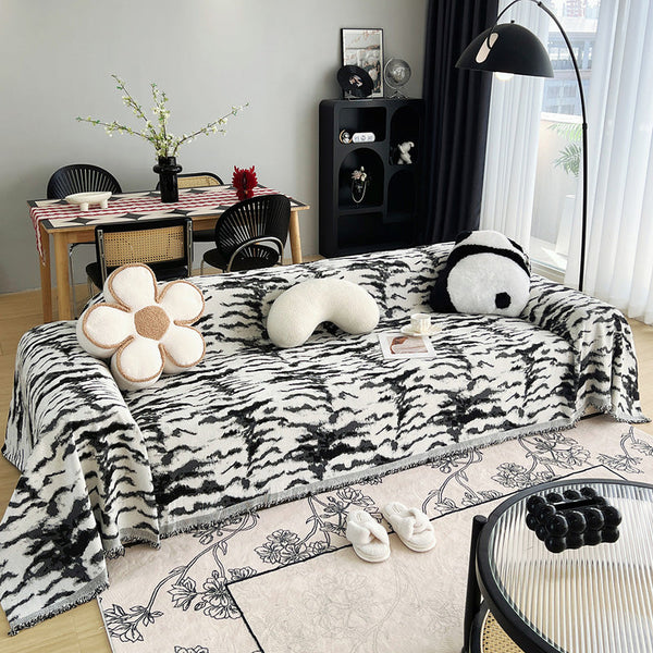 Sofa Throw – Tropical Palm – Ink Black