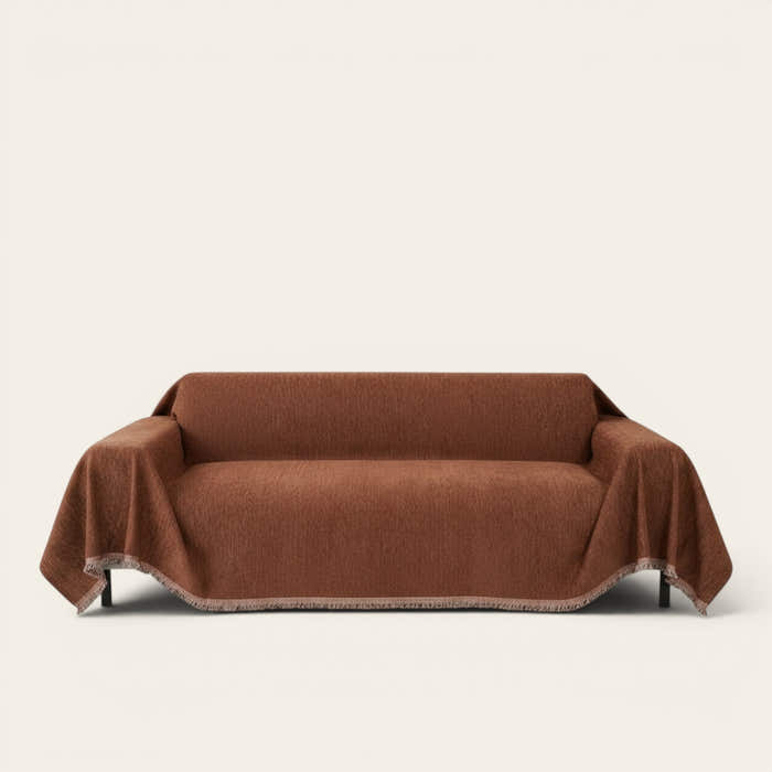 Sofa Throw – Velvet – Auburn Brown