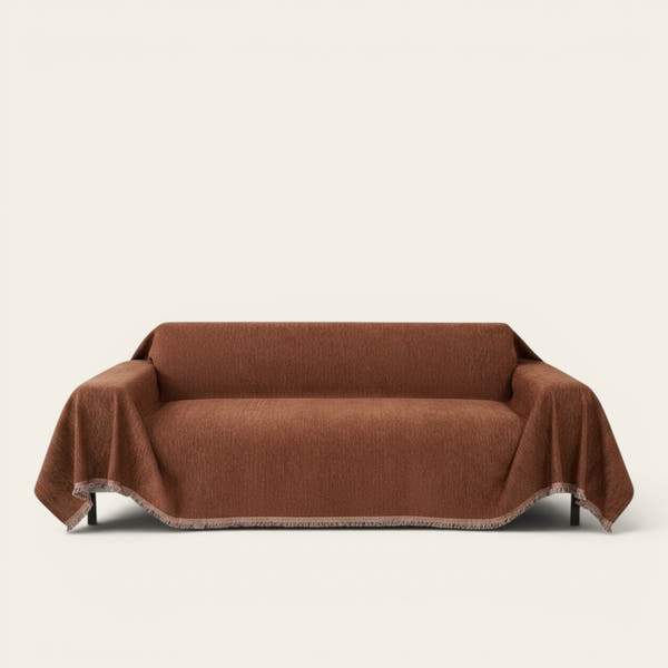 Sofa Throw – Velvet – Auburn Brown