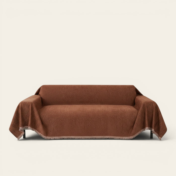 Sofa Throw – Velvet – Auburn Brown