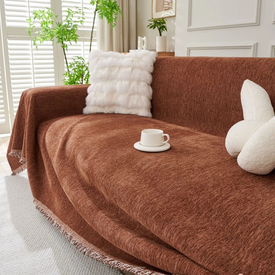 Sofa Throw – Velvet – Auburn Brown
