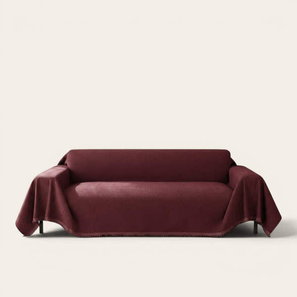 Sofa Throw – Velvet – Bordeaux