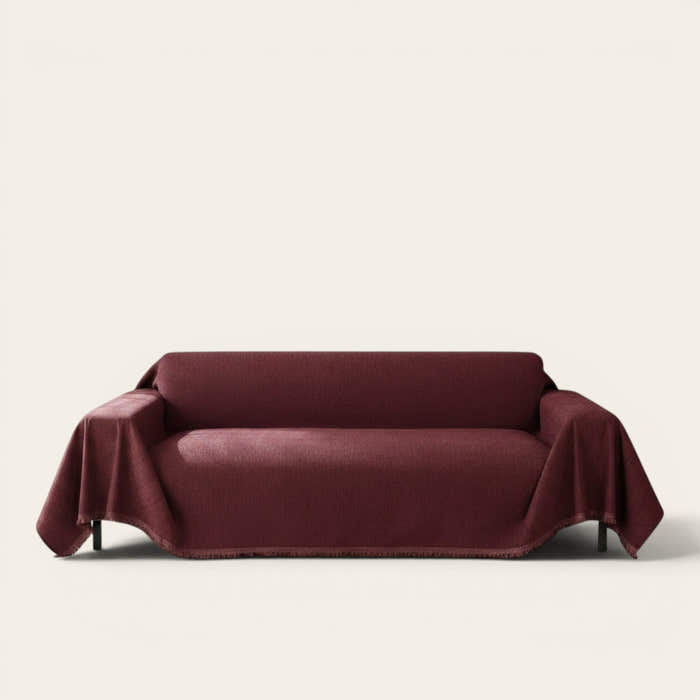 Sofa Throw – Velvet – Bordeaux