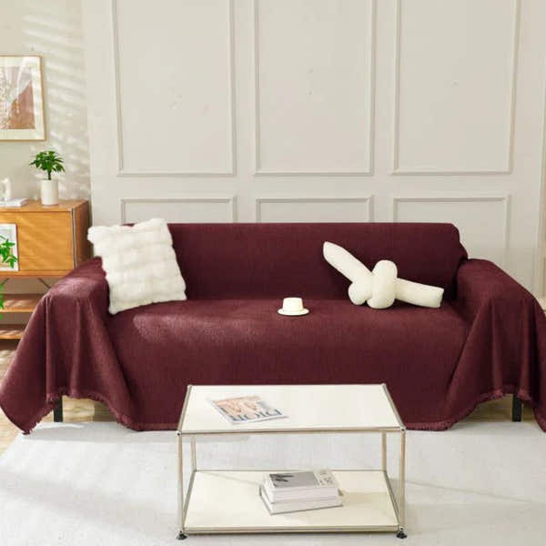 Sofa Throw – Velvet – Bordeaux