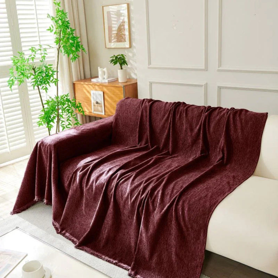 Sofa Throw – Velvet – Bordeaux
