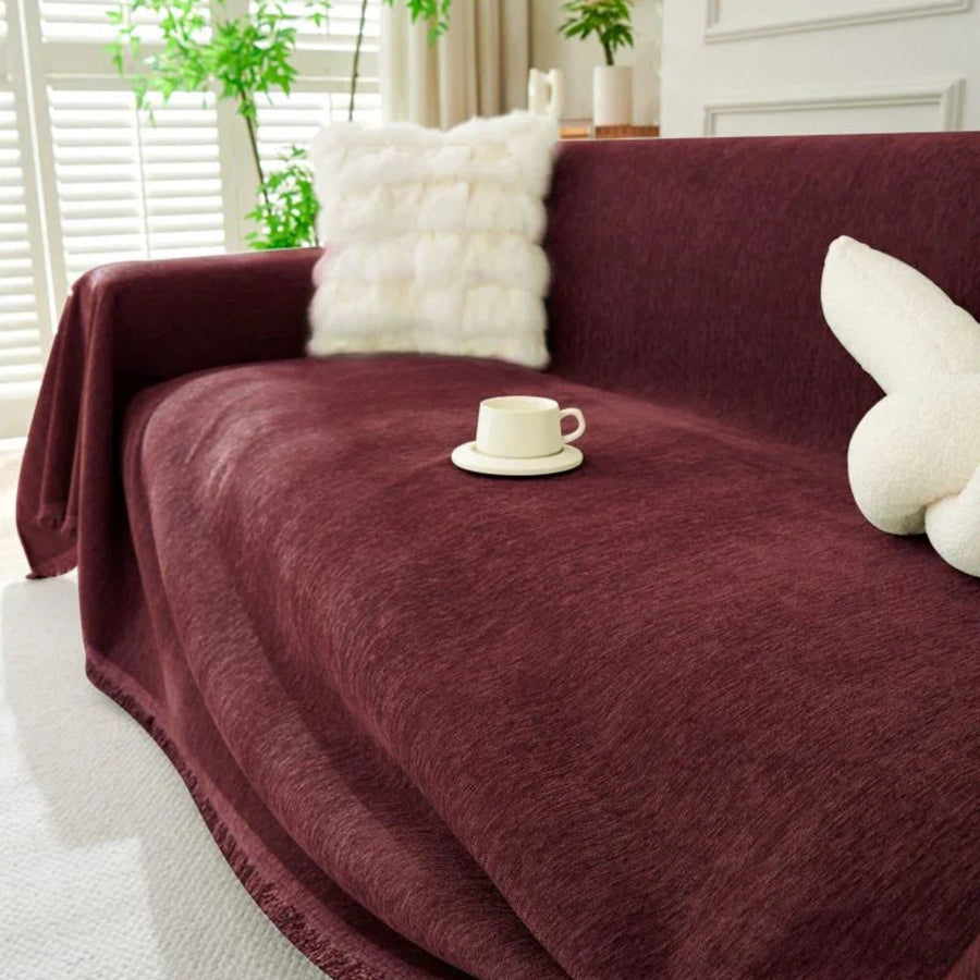 Sofa Throw – Velvet – Bordeaux
