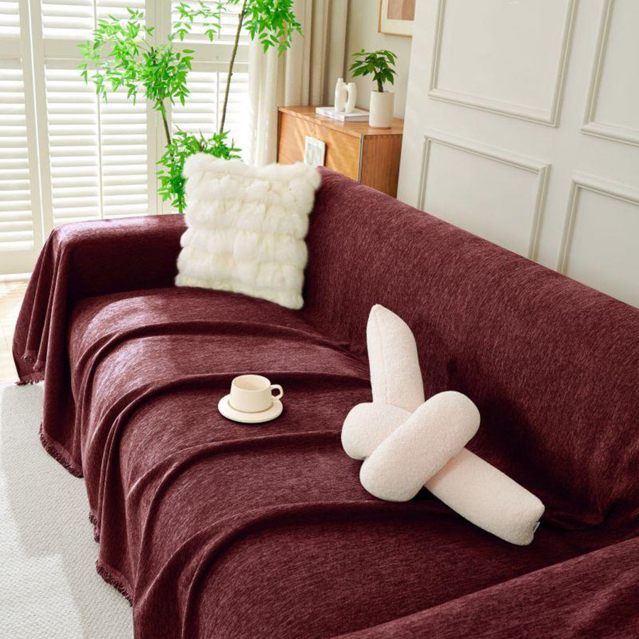 Sofa Throw – Velvet – Bordeaux