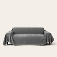 Sofa Throw – Velvet – Charcoal